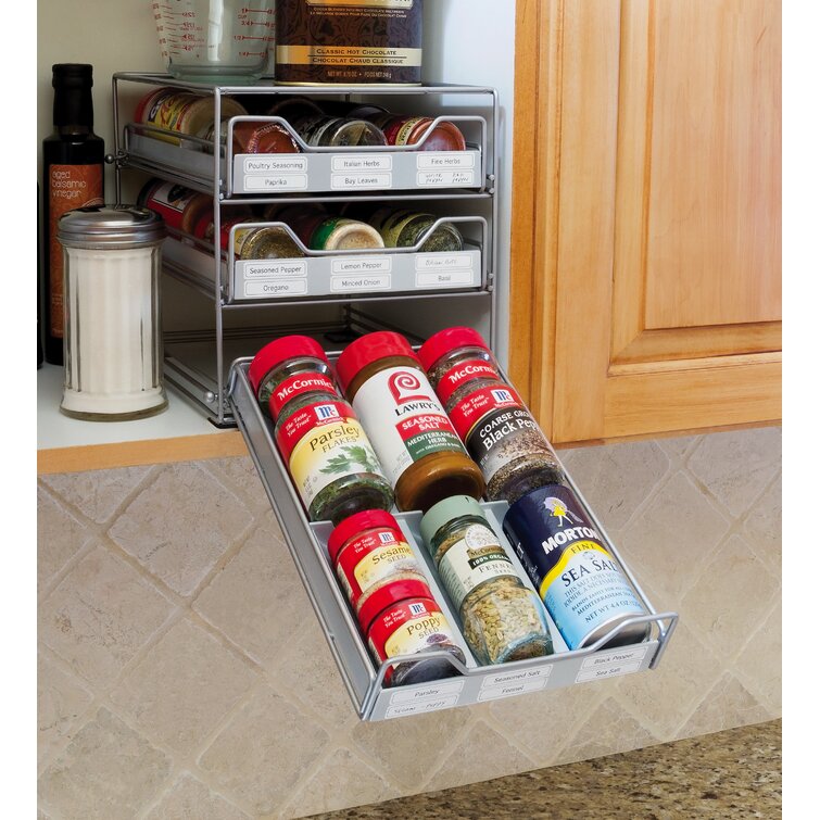 Pull out drop down spice online rack